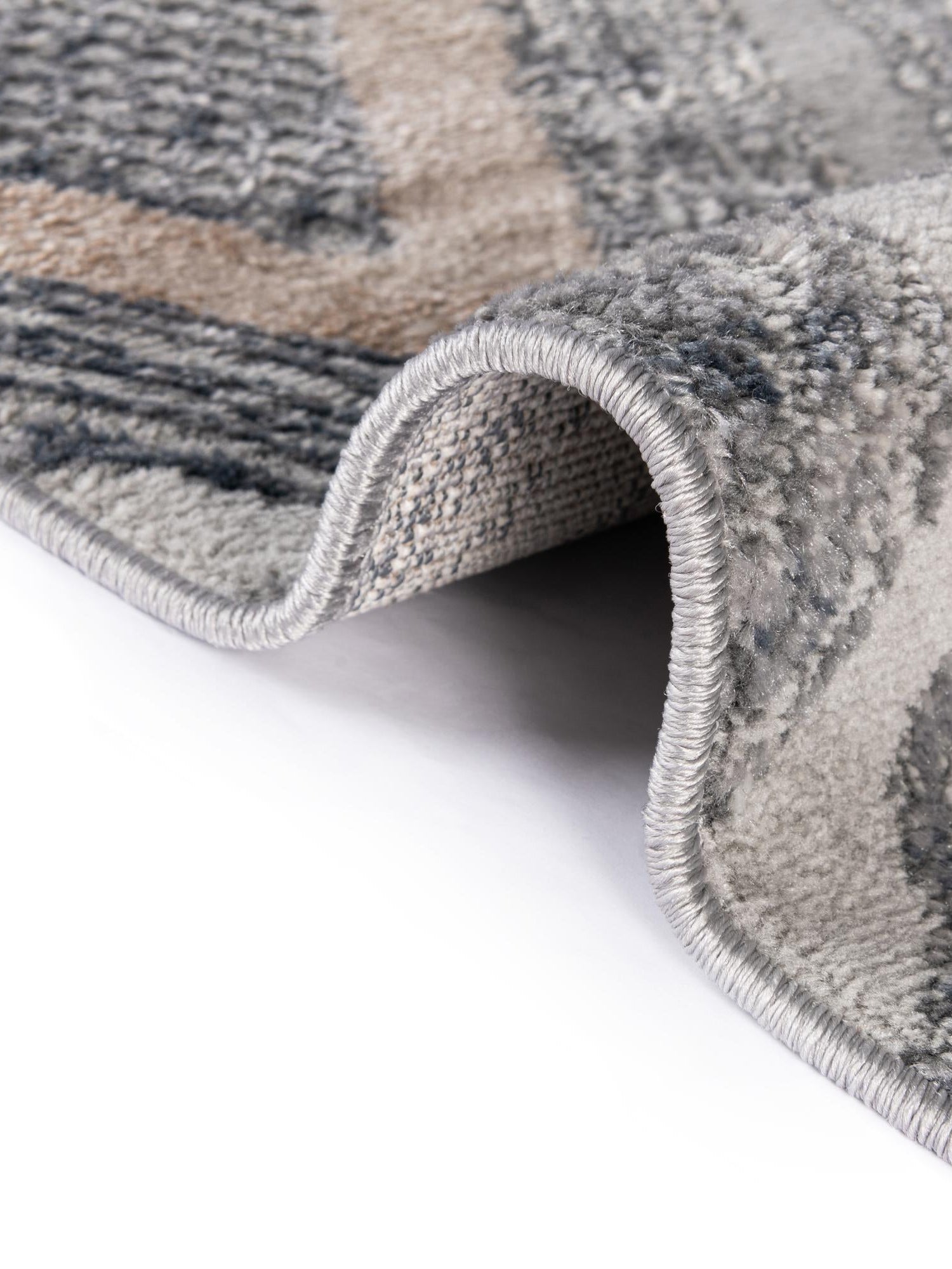 Gray Cream 7' 10 x 11' Caspian Rectangle Area Rug 60% Polypropylene & 40% Polyester With Cotton Backing Modern Chic Carpet for Home Interior Design Decorating for Sale at Rug Engine