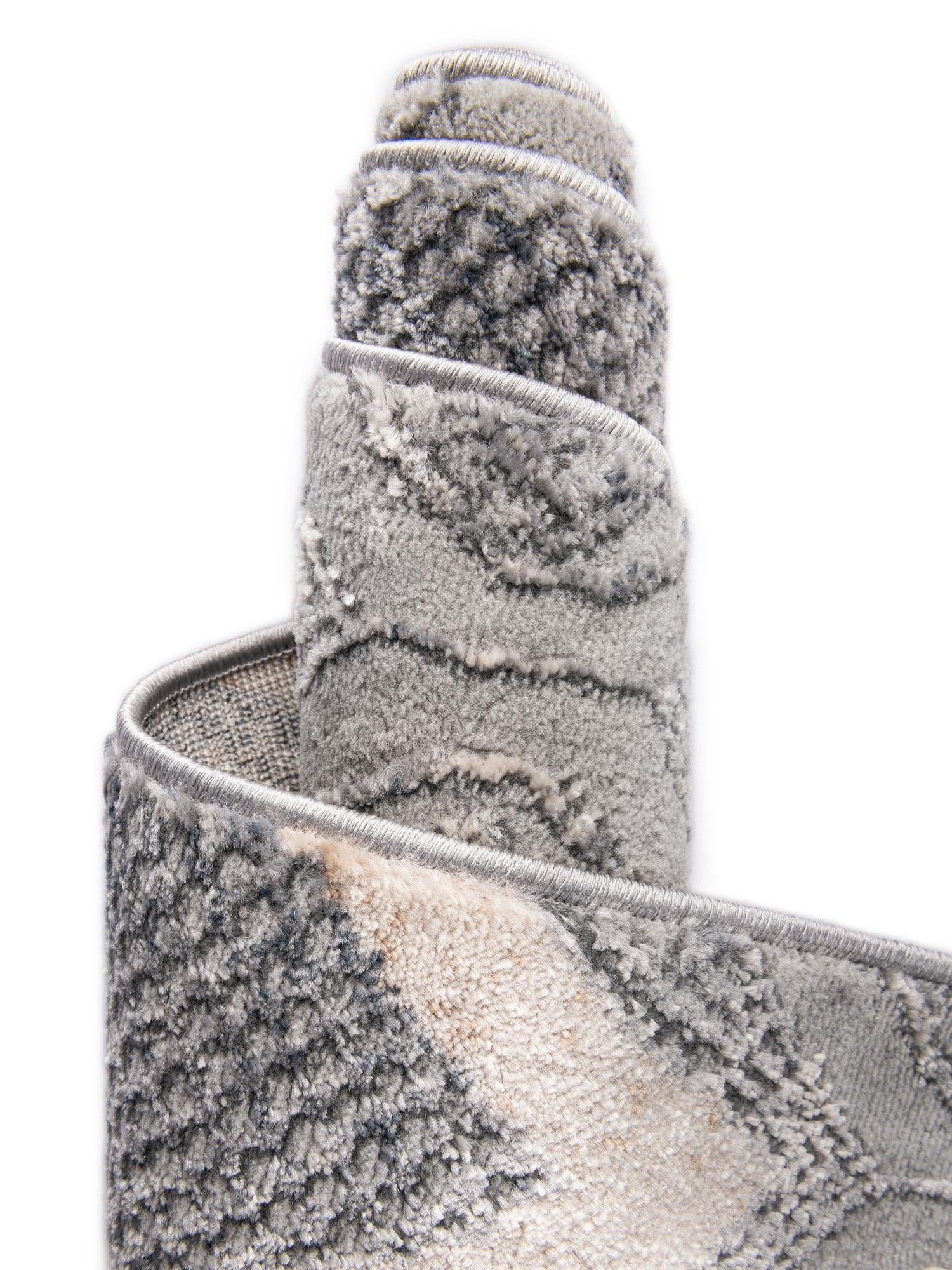 Gray Cream 8' x 10' Caspian Rectangle Area Rug 60% Polypropylene & 40% Polyester With Cotton Backing Modern Chic Carpet for Home Interior Design Decorating for Sale at Rug Engine