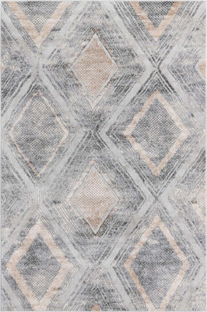 Gray Cream 5' 1 x 8' Caspian Rectangle Area Rug 60% Polypropylene & 40% Polyester With Cotton Backing Modern Chic Carpet for Home Interior Design Decorating for Sale at Rug Engine