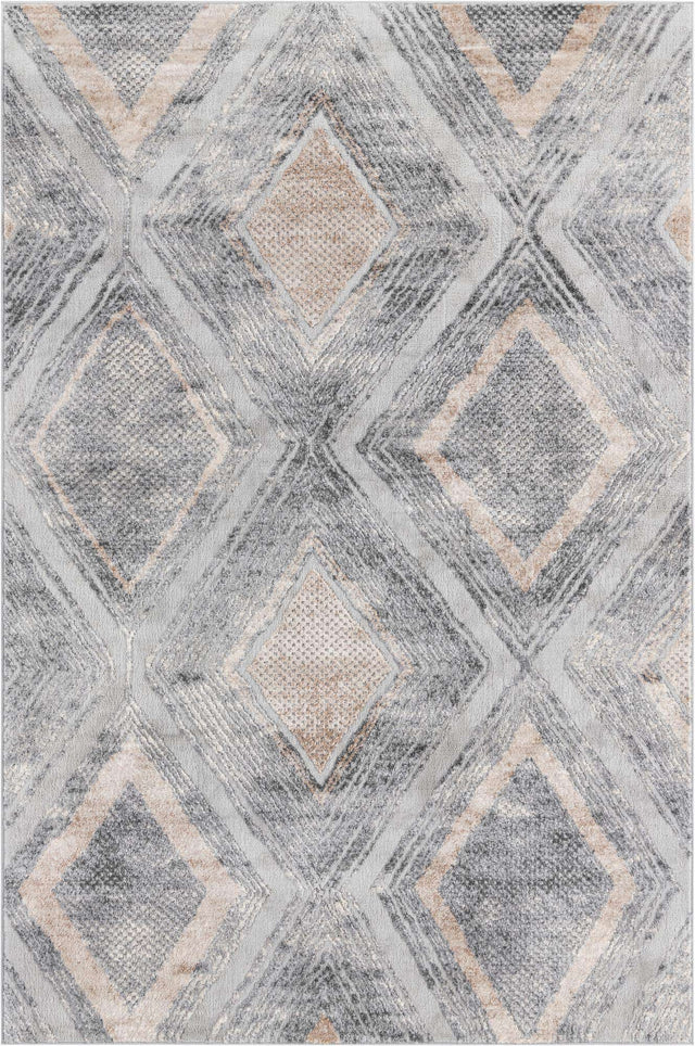 Gray Cream 5' 1 x 8' Caspian Rectangle Area Rug 60% Polypropylene & 40% Polyester With Cotton Backing Modern Chic Carpet for Home Interior Design Decorating for Sale at Rug Engine