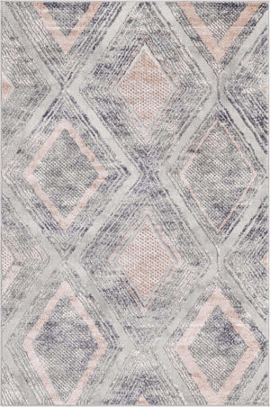 Gray Cream 4' 1 x 6' 1 Caspian Rectangle Area Rug 60% Polypropylene & 40% Polyester With Cotton Backing Modern Chic Carpet for Home Interior Design Decorating for Sale at Rug Engine