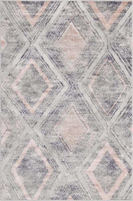 Gray Cream 4' 1 x 6' 1 Caspian Rectangle Area Rug 60% Polypropylene & 40% Polyester With Cotton Backing Modern Chic Carpet for Home Interior Design Decorating for Sale at Rug Engine