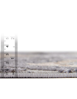 Gray Cream 5' 3 x 5' 3 Caspian Round Area Rug 60% Polypropylene & 40% Polyester With Cotton Backing Modern Chic Carpet for Home Interior Design Decorating for Sale at Rug Engine
