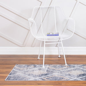 Gray Cream 2' x 8' Caspian Runner Area Rug 60% Polypropylene & 40% Polyester With Cotton Backing Modern Chic Carpet for Home Interior Design Decorating for Sale at Rug Engine