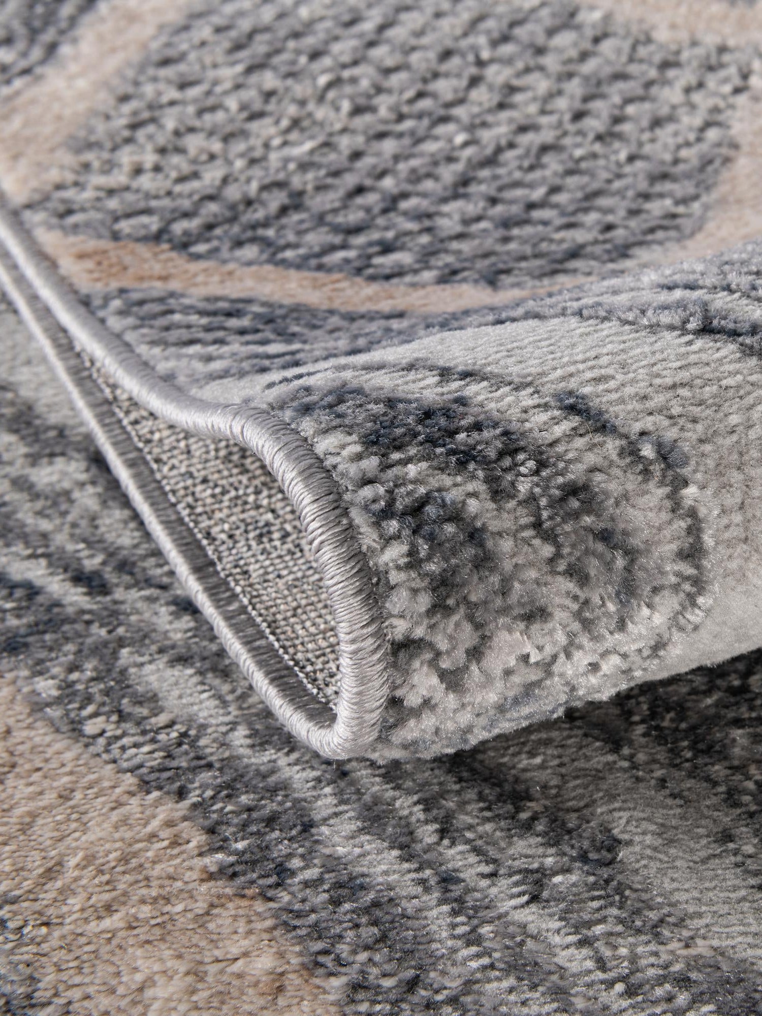 Gray Cream 2' 7 x 10' Caspian Runner Area Rug 60% Polypropylene & 40% Polyester With Cotton Backing Modern Chic Carpet for Home Interior Design Decorating for Sale at Rug Engine