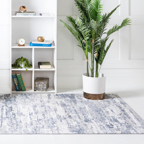Gray 4' 1 x 6' 1 Caspian Rectangle Area Rug 60% Polypropylene & 40% Polyester With Cotton Backing Modern Chic Carpet for Home Interior Design Decorating for Sale at Rug Engine