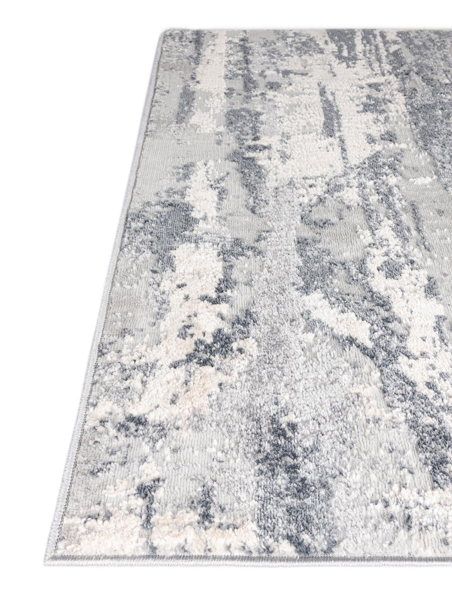 Gray 5' 1 x 8' Caspian Rectangle Area Rug 60% Polypropylene & 40% Polyester With Cotton Backing Modern Chic Carpet for Home Interior Design Decorating for Sale at Rug Engine