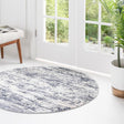 Gray 4' 1 x 4' 1 Caspian Round Area Rug 60% Polypropylene & 40% Polyester With Cotton Backing Modern Chic Carpet for Home Interior Design Decorating for Sale at Rug Engine