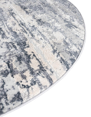Gray 4' 1 x 4' 1 Caspian Round Area Rug 60% Polypropylene & 40% Polyester With Cotton Backing Modern Chic Carpet for Home Interior Design Decorating for Sale at Rug Engine