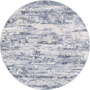 Gray 4' 1 x 4' 1 Caspian Round Area Rug 60% Polypropylene & 40% Polyester With Cotton Backing Modern Chic Carpet for Home Interior Design Decorating for Sale at Rug Engine