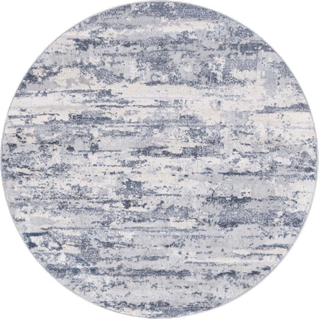 Gray 4' 1 x 4' 1 Caspian Round Area Rug 60% Polypropylene & 40% Polyester With Cotton Backing Modern Chic Carpet for Home Interior Design Decorating for Sale at Rug Engine