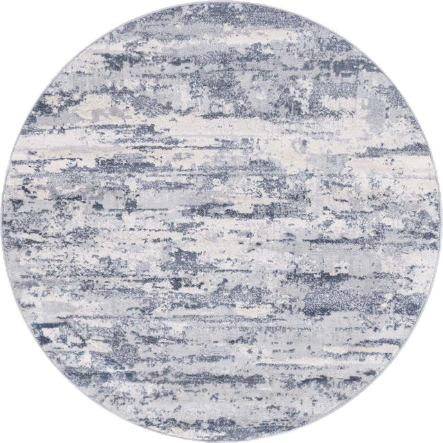 Gray 4' 1 x 4' 1 Caspian Round Area Rug 60% Polypropylene & 40% Polyester With Cotton Backing Modern Chic Carpet for Home Interior Design Decorating for Sale at Rug Engine