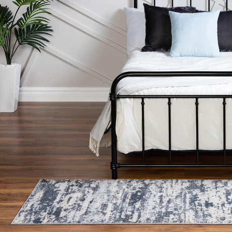 Gray 2' 2 x 6' 1 Caspian Runner Area Rug 60% Polypropylene & 40% Polyester With Cotton Backing Modern Chic Carpet for Home Interior Design Decorating for Sale at Rug Engine