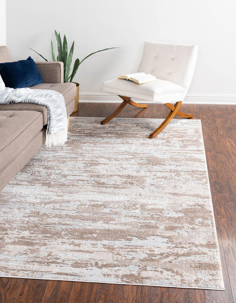 Beige 8' x 10' Caspian Rectangle Area Rug 60% Polypropylene & 40% Polyester With Cotton Backing Modern Chic Carpet for Home Interior Design Decorating for Sale at Rug Engine