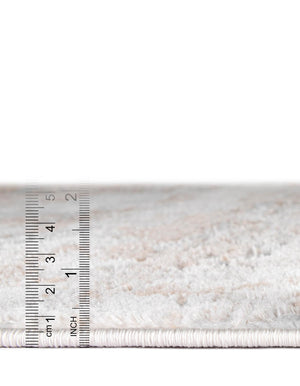 Beige 4' 1 x 4' 1 Caspian Round Area Rug 60% Polypropylene & 40% Polyester With Cotton Backing Modern Chic Carpet for Home Interior Design Decorating for Sale at Rug Engine