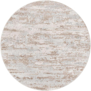 Beige 4' 1 x 4' 1 Caspian Round Area Rug 60% Polypropylene & 40% Polyester With Cotton Backing Modern Chic Carpet for Home Interior Design Decorating for Sale at Rug Engine