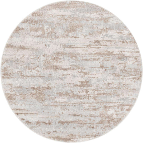 Beige 4' 1 x 4' 1 Caspian Round Area Rug 60% Polypropylene & 40% Polyester With Cotton Backing Modern Chic Carpet for Home Interior Design Decorating for Sale at Rug Engine