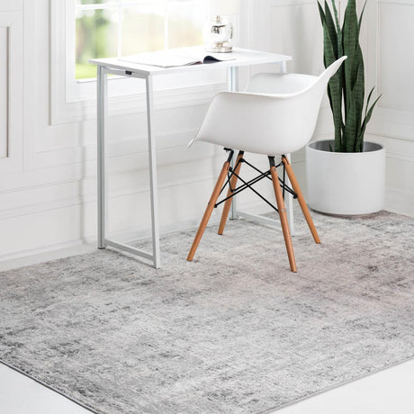 Gray 8' x 10' Caspian Rectangle Area Rug 60% Polypropylene & 40% Polyester With Cotton Backing Modern Chic Carpet for Home Interior Design Decorating for Sale at Rug Engine