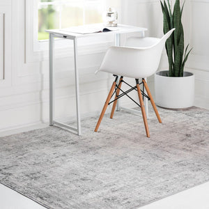 Gray 7' 1 x 10' Caspian Rectangle Area Rug 60% Polypropylene & 40% Polyester With Cotton Backing Modern Chic Carpet for Home Interior Design Decorating for Sale at Rug Engine