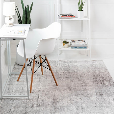Gray 4' 1 x 6' 1 Caspian Rectangle Area Rug 60% Polypropylene & 40% Polyester With Cotton Backing Modern Chic Carpet for Home Interior Design Decorating for Sale at Rug Engine