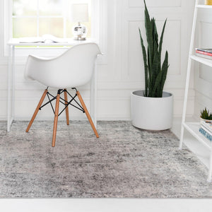 Gray 5' 1 x 8' Caspian Rectangle Area Rug 60% Polypropylene & 40% Polyester With Cotton Backing Modern Chic Carpet for Home Interior Design Decorating for Sale at Rug Engine