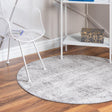 Gray 4' 1 x 4' 1 Caspian Round Area Rug 60% Polypropylene & 40% Polyester With Cotton Backing Modern Chic Carpet for Home Interior Design Decorating for Sale at Rug Engine