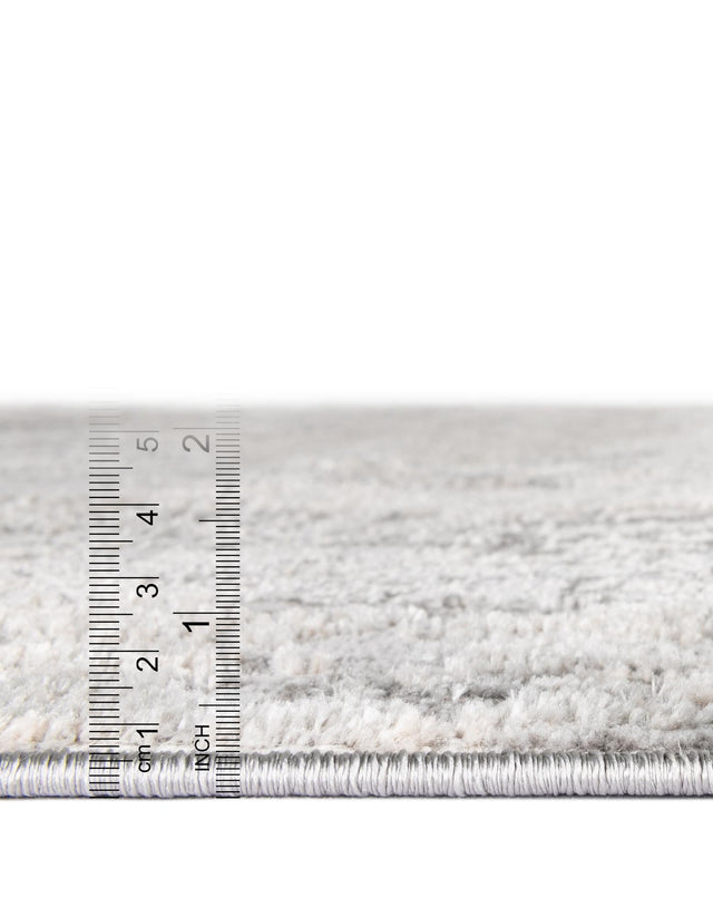 Gray 4' 1 x 4' 1 Caspian Round Area Rug 60% Polypropylene & 40% Polyester With Cotton Backing Modern Chic Carpet for Home Interior Design Decorating for Sale at Rug Engine