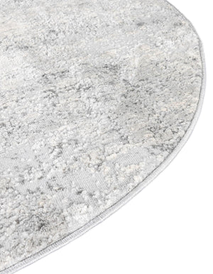Gray 7' 1 x 7' 1 Caspian Round Area Rug 60% Polypropylene & 40% Polyester With Cotton Backing Modern Chic Carpet for Home Interior Design Decorating for Sale at Rug Engine
