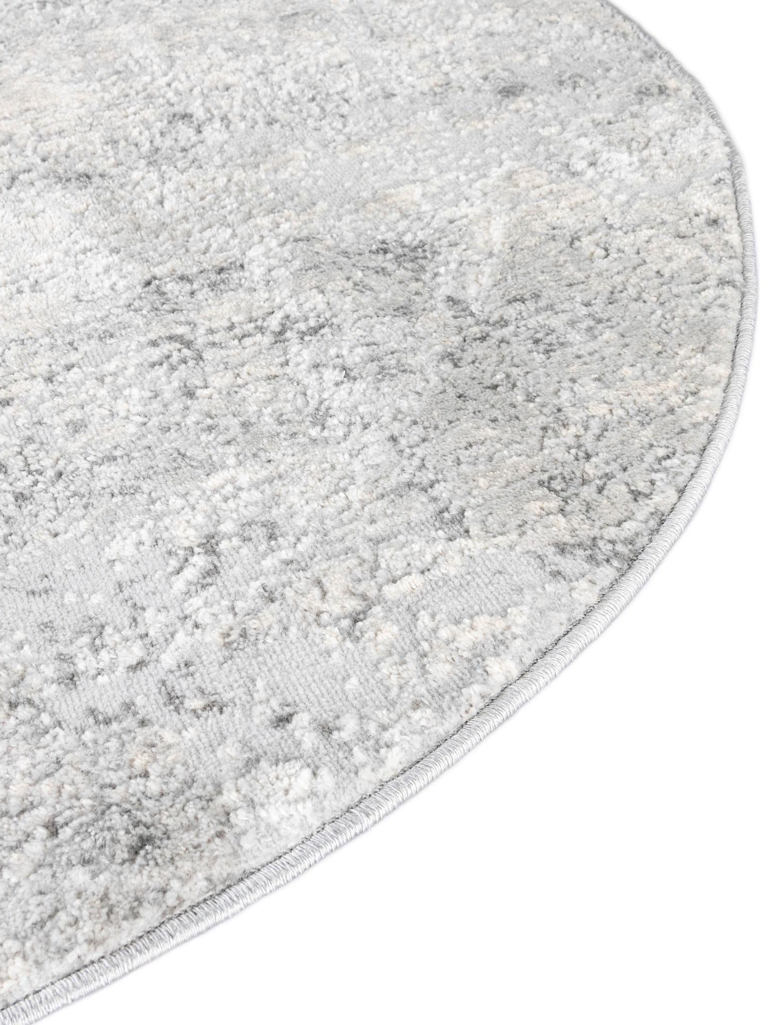 Gray 6' 1 x 6' 1 Caspian Round Area Rug 60% Polypropylene & 40% Polyester With Cotton Backing Modern Chic Carpet for Home Interior Design Decorating for Sale at Rug Engine