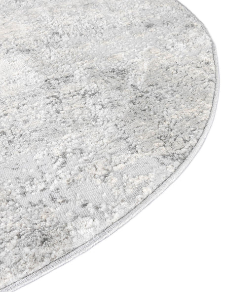 Gray 5' 3 x 5' 3 Caspian Round Area Rug 60% Polypropylene & 40% Polyester With Cotton Backing Modern Chic Carpet for Home Interior Design Decorating for Sale at Rug Engine