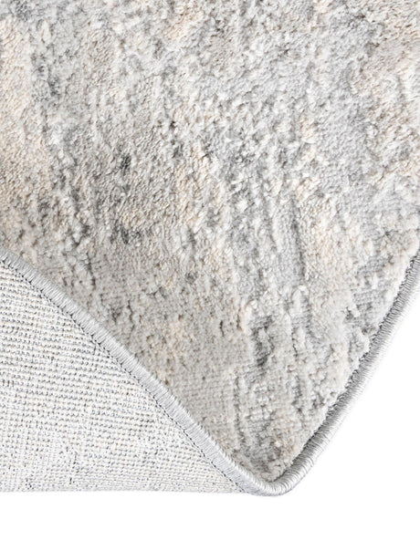 Gray 7' 10 x 7' 10 Caspian Round Area Rug 60% Polypropylene & 40% Polyester With Cotton Backing Modern Chic Carpet for Home Interior Design Decorating for Sale at Rug Engine
