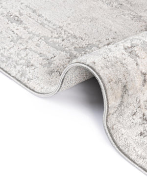 Gray 7' 1 x 7' 1 Caspian Round Area Rug 60% Polypropylene & 40% Polyester With Cotton Backing Modern Chic Carpet for Home Interior Design Decorating for Sale at Rug Engine