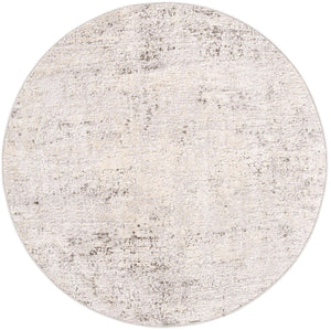 Gray 4' 1 x 4' 1 Caspian Round Area Rug 60% Polypropylene & 40% Polyester With Cotton Backing Modern Chic Carpet for Home Interior Design Decorating for Sale at Rug Engine