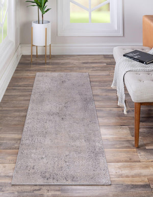 Gray 2' 7 x 12' Caspian Runner Area Rug 60% Polypropylene & 40% Polyester With Cotton Backing Modern Chic Carpet for Home Interior Design Decorating for Sale at Rug Engine