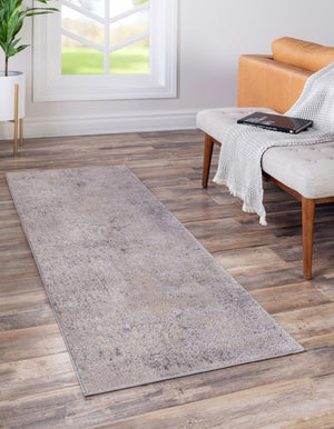 Gray 2' 7 x 12' Caspian Runner Area Rug 60% Polypropylene & 40% Polyester With Cotton Backing Modern Chic Carpet for Home Interior Design Decorating for Sale at Rug Engine