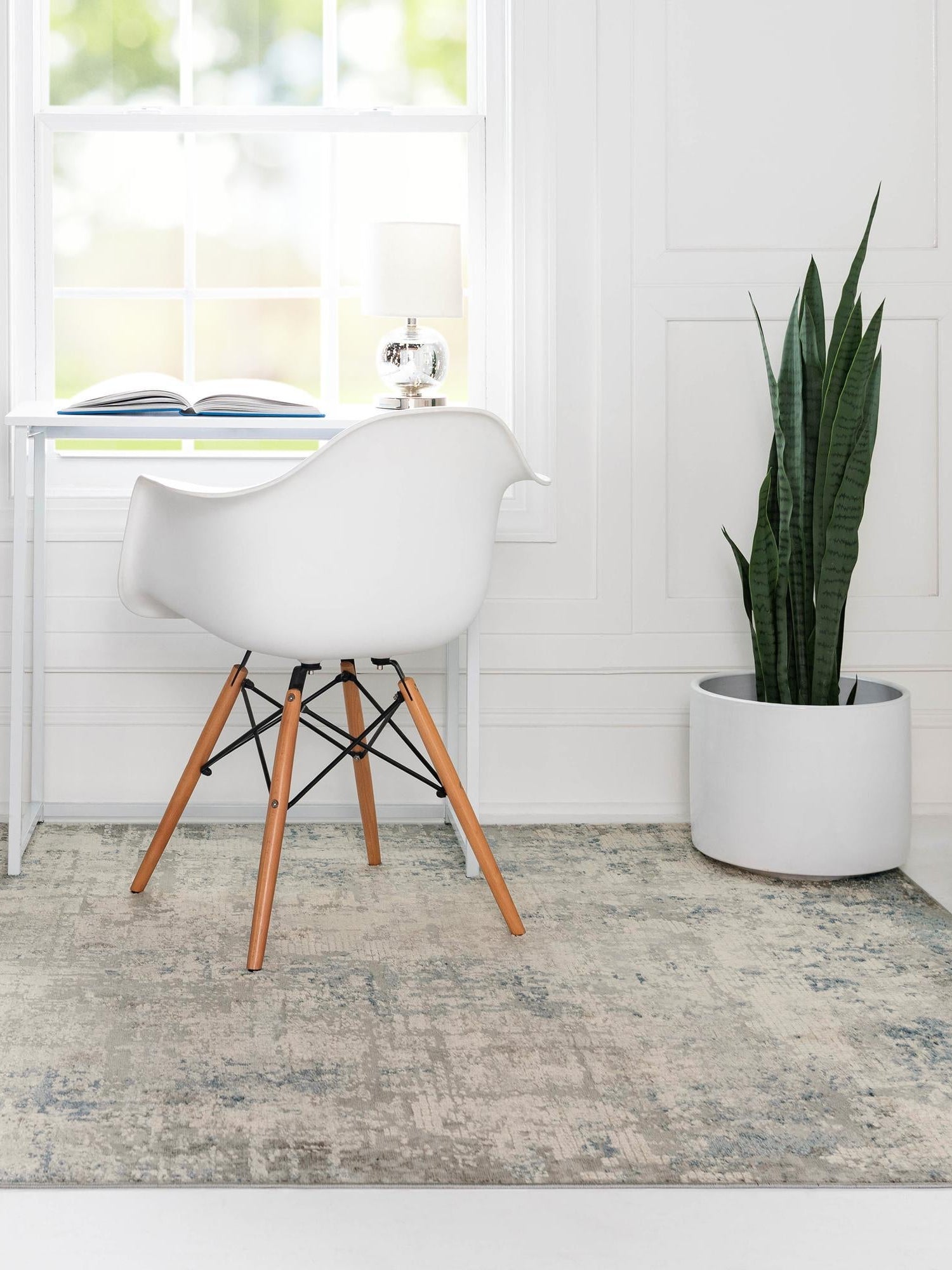 Gray Blue 7' 1 x 10' Caspian Rectangle Area Rug 60% Polypropylene & 40% Polyester With Cotton Backing Modern Chic Carpet for Home Interior Design Decorating for Sale at Rug Engine