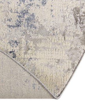 Gray Blue 5' 3 x 5' 3 Caspian Round Area Rug 60% Polypropylene & 40% Polyester With Cotton Backing Modern Chic Carpet for Home Interior Design Decorating for Sale at Rug Engine
