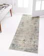 Gray Blue 2' x 8' Caspian Runner Area Rug 60% Polypropylene & 40% Polyester With Cotton Backing Modern Chic Carpet for Home Interior Design Decorating for Sale at Rug Engine