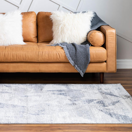Gray 4' 1 x 6' 1 Caspian Rectangle Area Rug 60% Polypropylene & 40% Polyester With Cotton Backing Modern Chic Carpet for Home Interior Design Decorating for Sale at Rug Engine