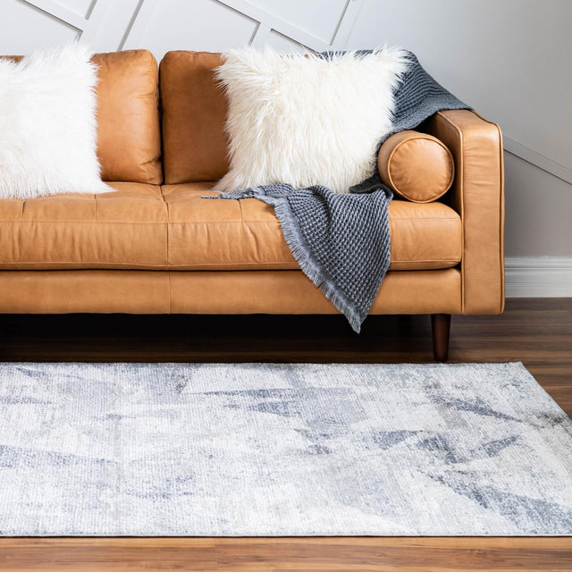 Gray 8' x 10' Caspian Rectangle Area Rug 60% Polypropylene & 40% Polyester With Cotton Backing Modern Chic Carpet for Home Interior Design Decorating for Sale at Rug Engine