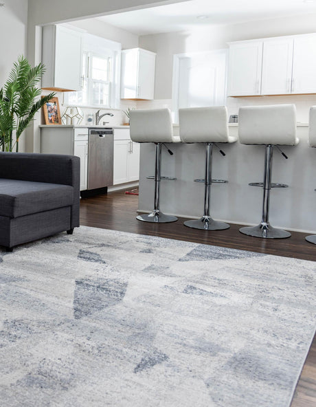 Gray 8' x 10' Caspian Rectangle Area Rug 60% Polypropylene & 40% Polyester With Cotton Backing Modern Chic Carpet for Home Interior Design Decorating for Sale at Rug Engine