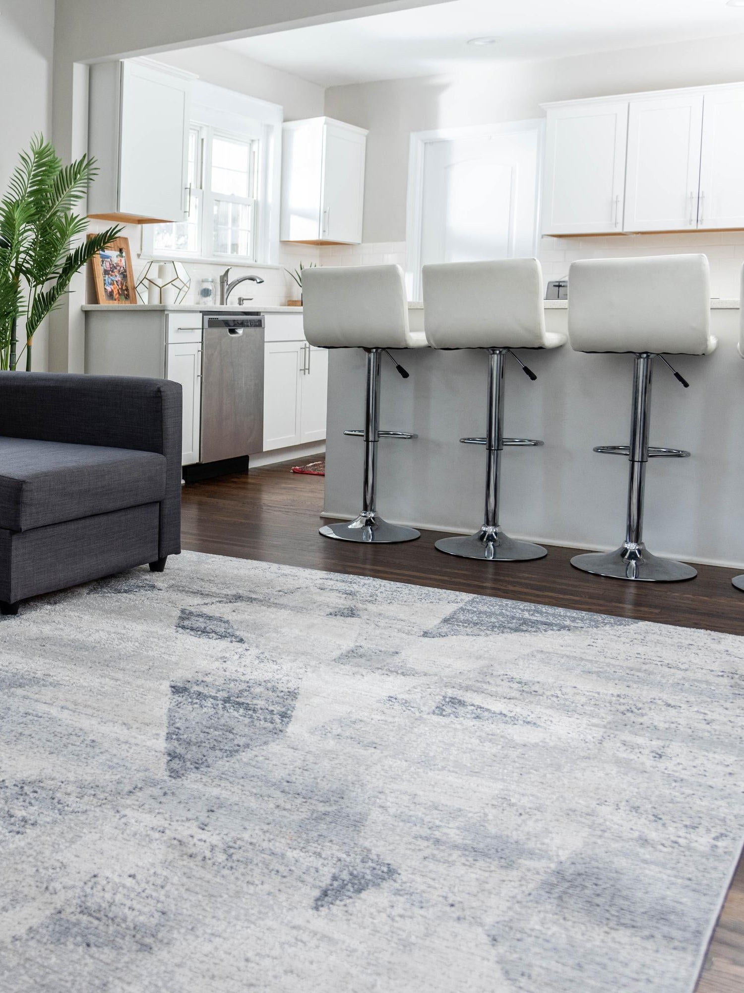 Gray 9' x 12' 2 Caspian Rectangle Area Rug 60% Polypropylene & 40% Polyester With Cotton Backing Modern Chic Carpet for Home Interior Design Decorating for Sale at Rug Engine