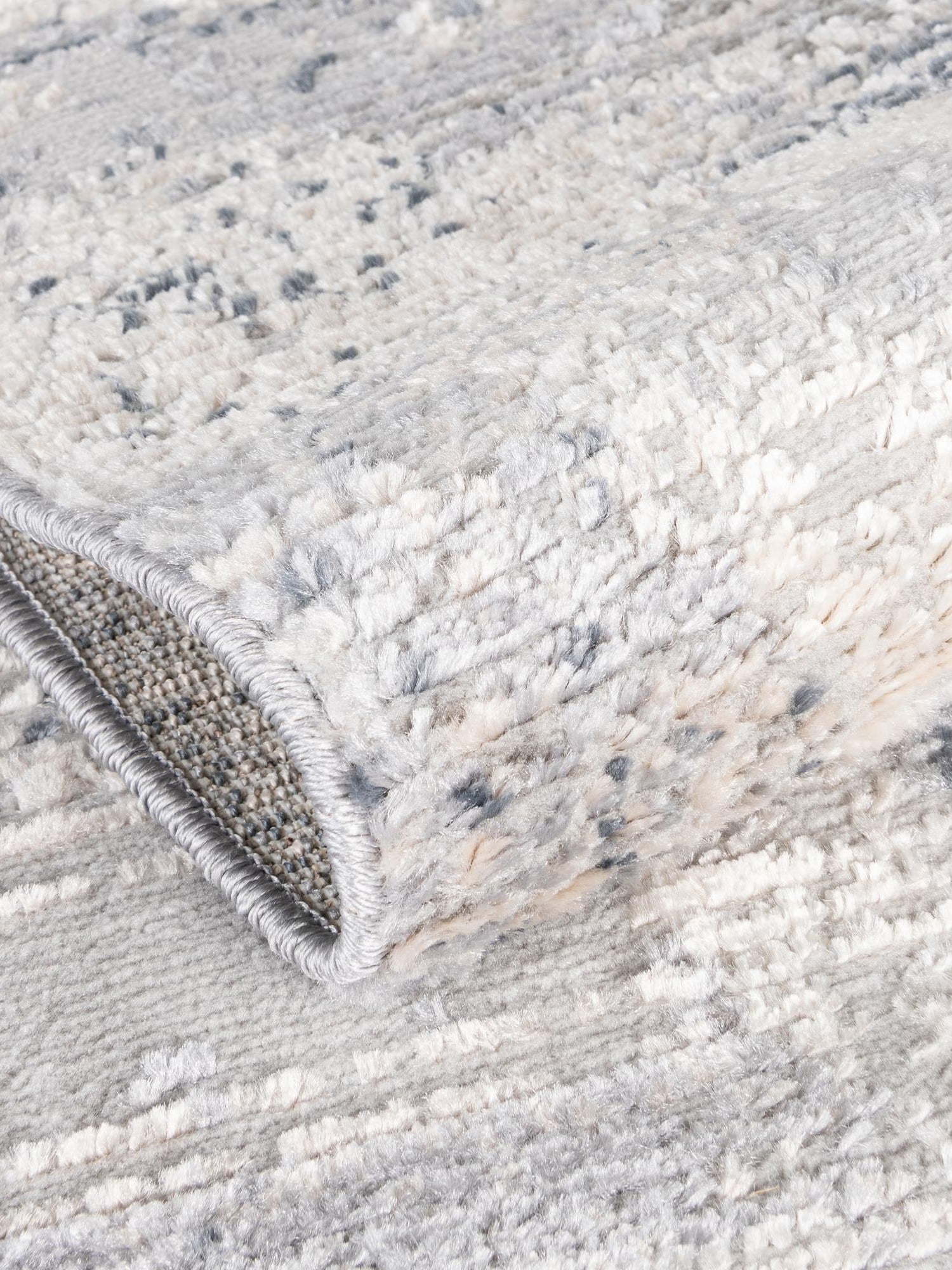 Gray 5' 1 x 8' Caspian Rectangle Area Rug 60% Polypropylene & 40% Polyester With Cotton Backing Modern Chic Carpet for Home Interior Design Decorating for Sale at Rug Engine