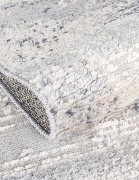 Gray 4' 1 x 4' 1 Caspian Round Area Rug 60% Polypropylene & 40% Polyester With Cotton Backing Modern Chic Carpet for Home Interior Design Decorating for Sale at Rug Engine