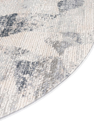 Gray 4' 1 x 4' 1 Caspian Round Area Rug 60% Polypropylene & 40% Polyester With Cotton Backing Modern Chic Carpet for Home Interior Design Decorating for Sale at Rug Engine