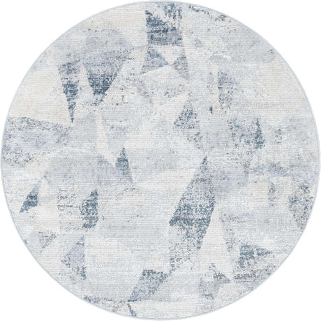 Gray 4' 1 x 4' 1 Caspian Round Area Rug 60% Polypropylene & 40% Polyester With Cotton Backing Modern Chic Carpet for Home Interior Design Decorating for Sale at Rug Engine