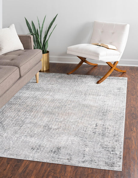 Gray 6' 1 x 9' Caspian Rectangle Area Rug 60% Polypropylene & 40% Polyester With Cotton Backing Modern Chic Carpet for Home Interior Design Decorating for Sale at Rug Engine