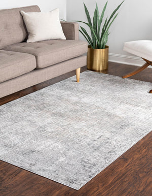 Gray 4' 1 x 6' 1 Caspian Rectangle Area Rug 60% Polypropylene & 40% Polyester With Cotton Backing Modern Chic Carpet for Home Interior Design Decorating for Sale at Rug Engine