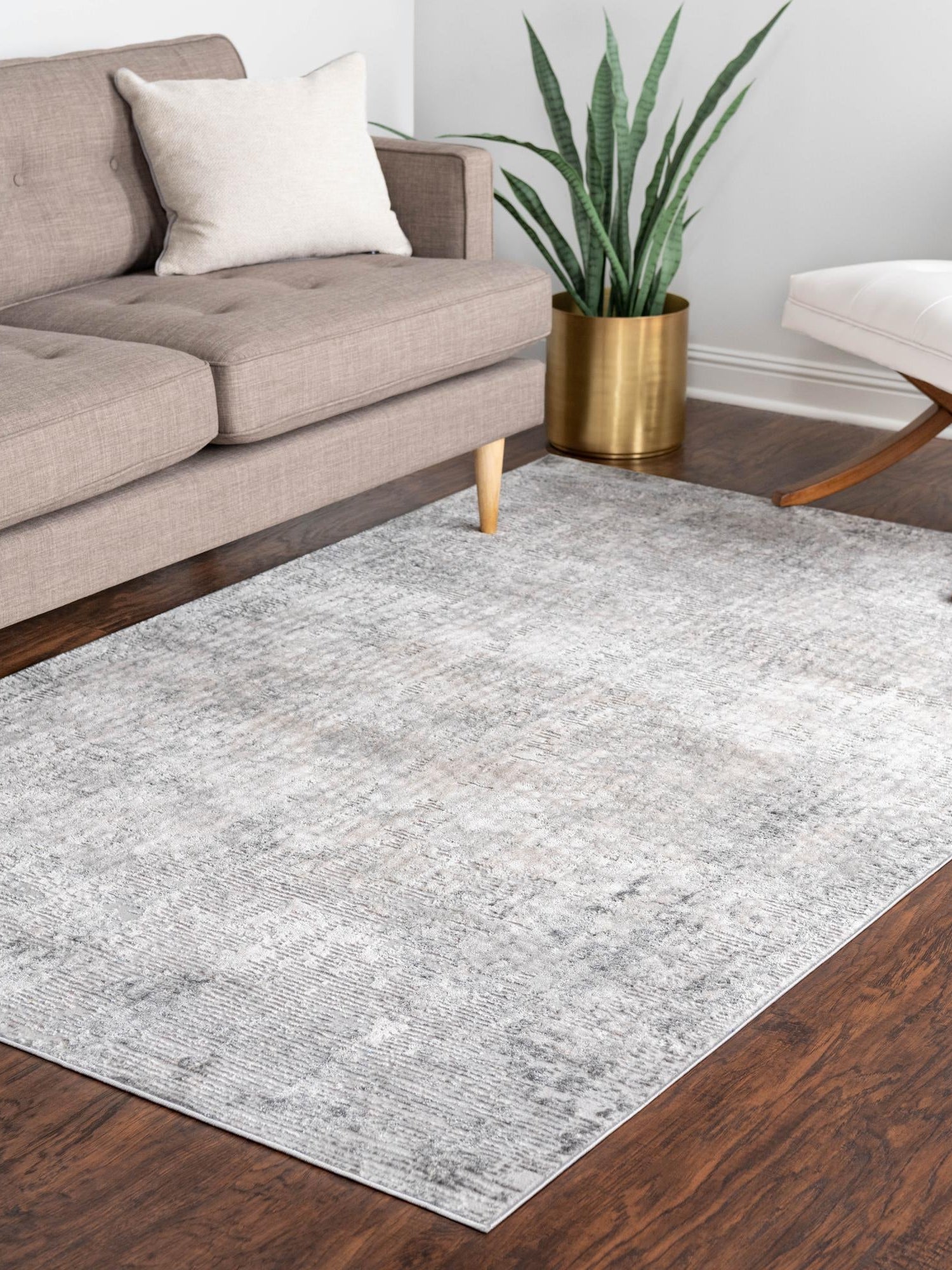 Gray 7' 10 x 11' Caspian Rectangle Area Rug 60% Polypropylene & 40% Polyester With Cotton Backing Modern Chic Carpet for Home Interior Design Decorating for Sale at Rug Engine