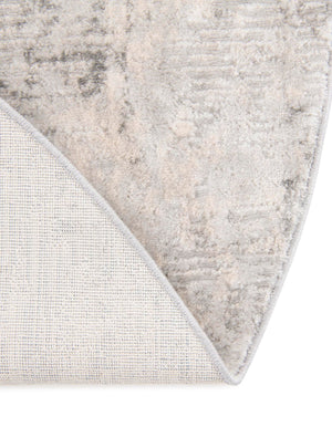 Gray 5' 3 x 5' 3 Caspian Round Area Rug 60% Polypropylene & 40% Polyester With Cotton Backing Modern Chic Carpet for Home Interior Design Decorating for Sale at Rug Engine
